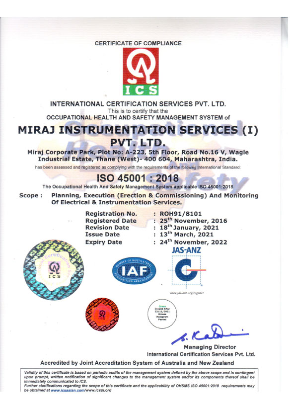 OHSAS Certificate