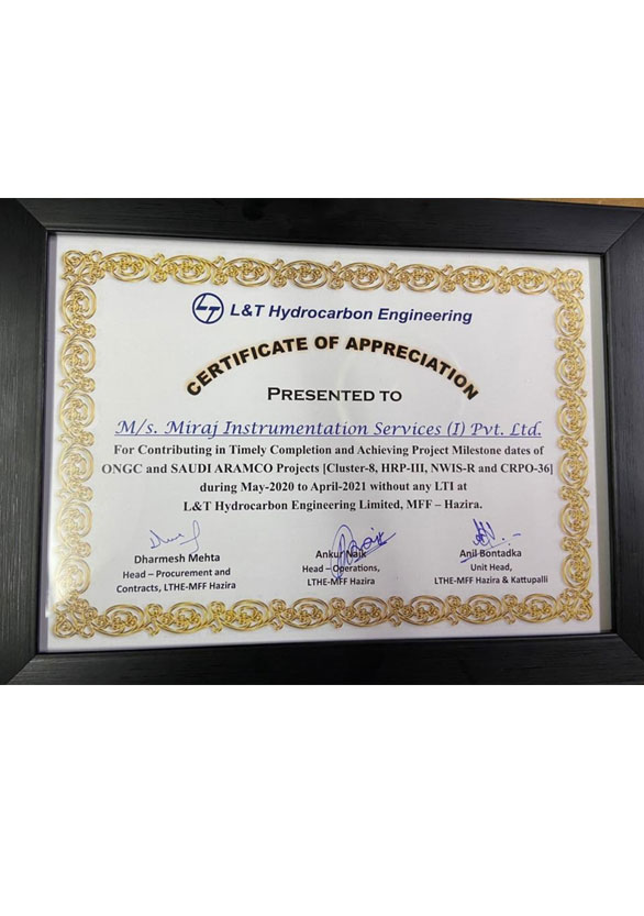 Certificate Of Appreciation